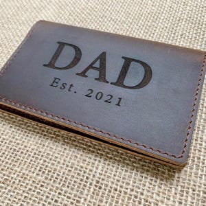 Regalo del día del padre para papá, billetera plegable de cuero minimalista personalizada, billetera de cuero para hombre, billetera delgada, regalo de aniversario para hombres, billetera para hombres
