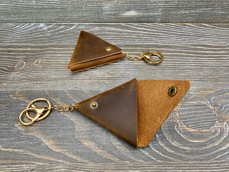 Leather Coin Purse Key Chain Leather Coin Purse Coin Holder - Etsy