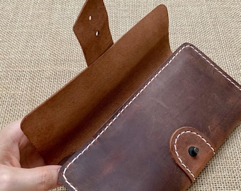Personalized Leather Clutch For Womens, Anniversary Gift, Monogrammed Clutch, Female Purse, Gift for Women, BFF Birthday Gift
