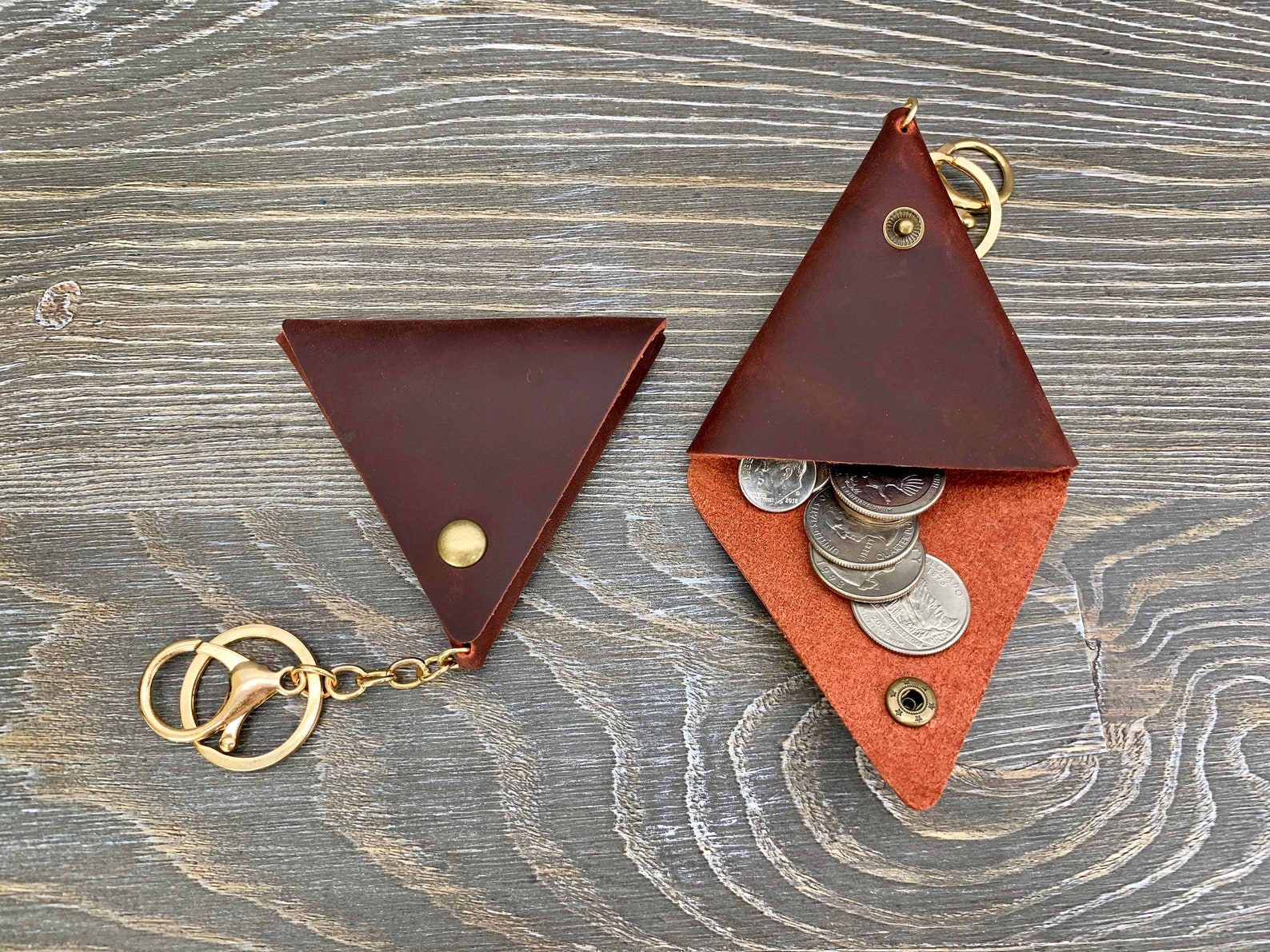 Leather Coin Purse Key Chain Leather Coin Purse Coin Holder Etsy