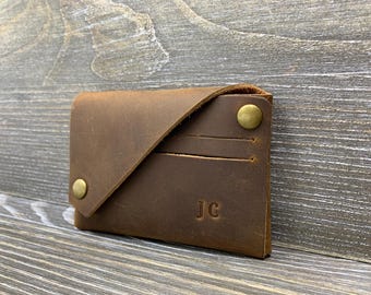 Minimalist Leather Wallet for Men, Card Holder for Women, Slim Wallet, Men's Wallet, Women's Wallet, Origami Wallet, Perfect Gift