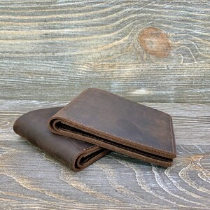 Mens Leather Wallet, Personalized Bifold Wallet, Monogrammed Wallet, Birthday Gift for Him, Leather Anniversary Gift, Fathers Day Gift image 4