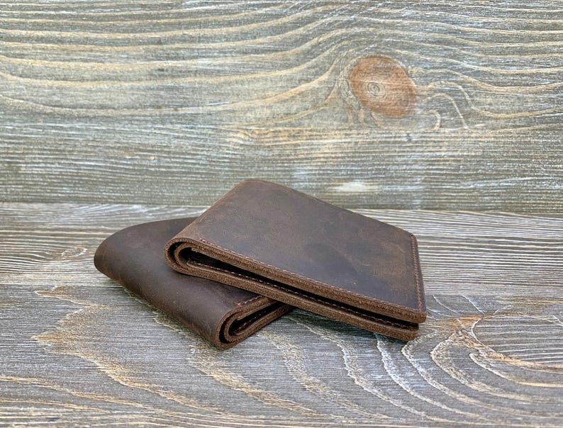Mens Leather Wallet, Personalized Bifold Wallet, Monogrammed Wallet, Birthday Gift for Him, Leather Anniversary Gift, Fathers Day Gift image 4