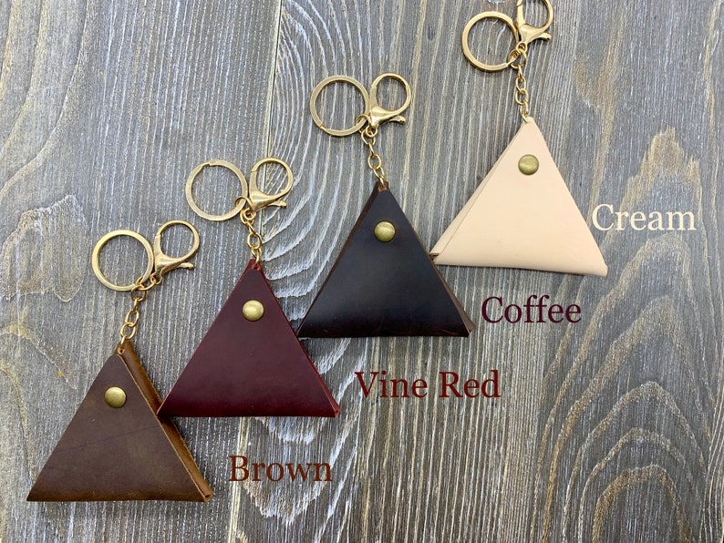 Leather Coin Purse Key Chain Leather Coin Purse Coin Holder Etsy