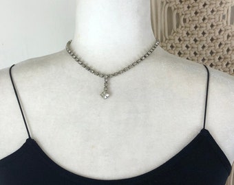 vintage costume jewelry rhinestone cocktail necklace OS glamour holiday eveningwear pageant sparkle kids play jewelry fancy pinup