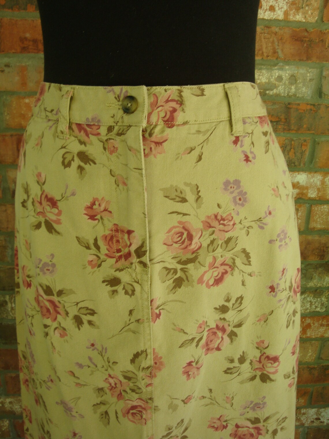 Vintage eddie bauer floral khaki maxi skirt Size 6 90s y2k S M | Etsy