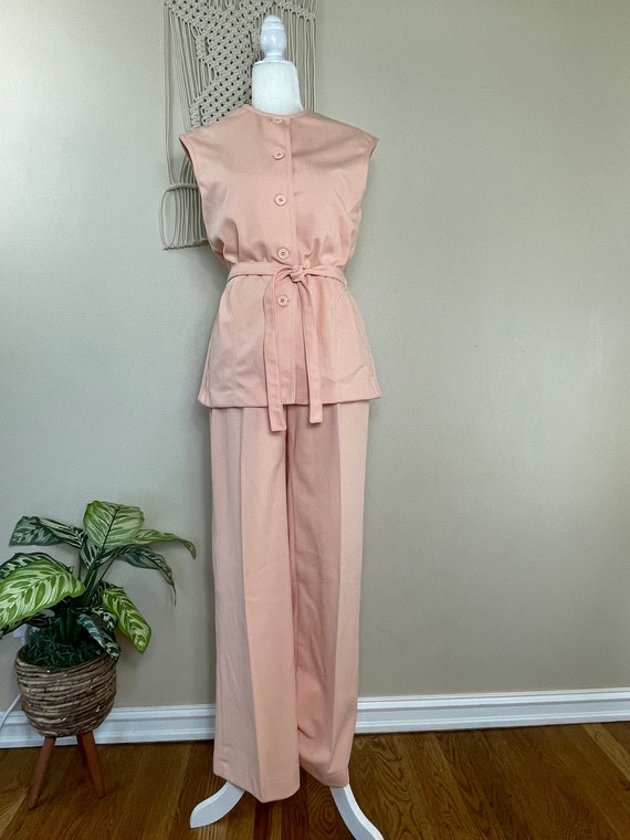 vintage 70s jack winter peach tank and pants match