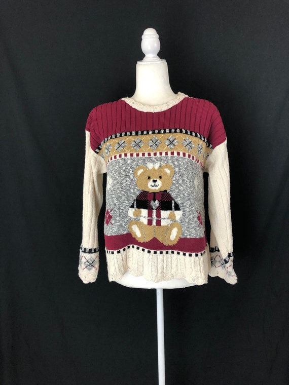 Denim Republic teddy bear knit pullover sweater M 