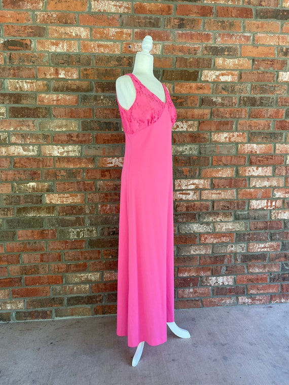 vintage 1960s barbie pink empire waist maxi dress… - image 2