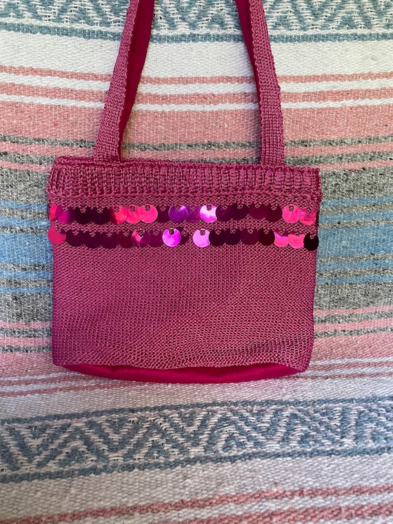 vintage 90s hot pink woven shoulder purse Medium s