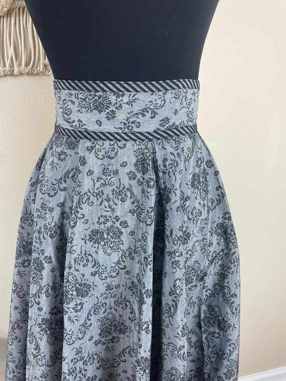 Gunne Sax *rare print* high waist grey damask pra… - image 2