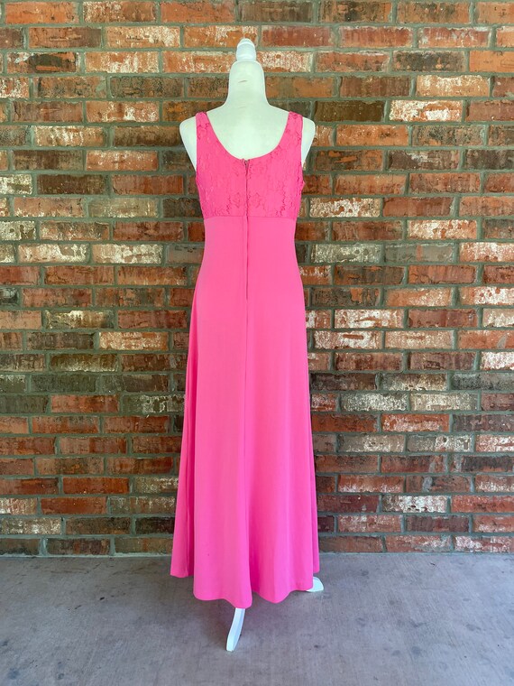 vintage 1960s barbie pink empire waist maxi dress… - image 4