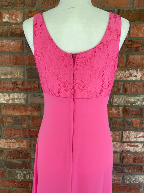 vintage 1960s barbie pink empire waist maxi dress… - image 6