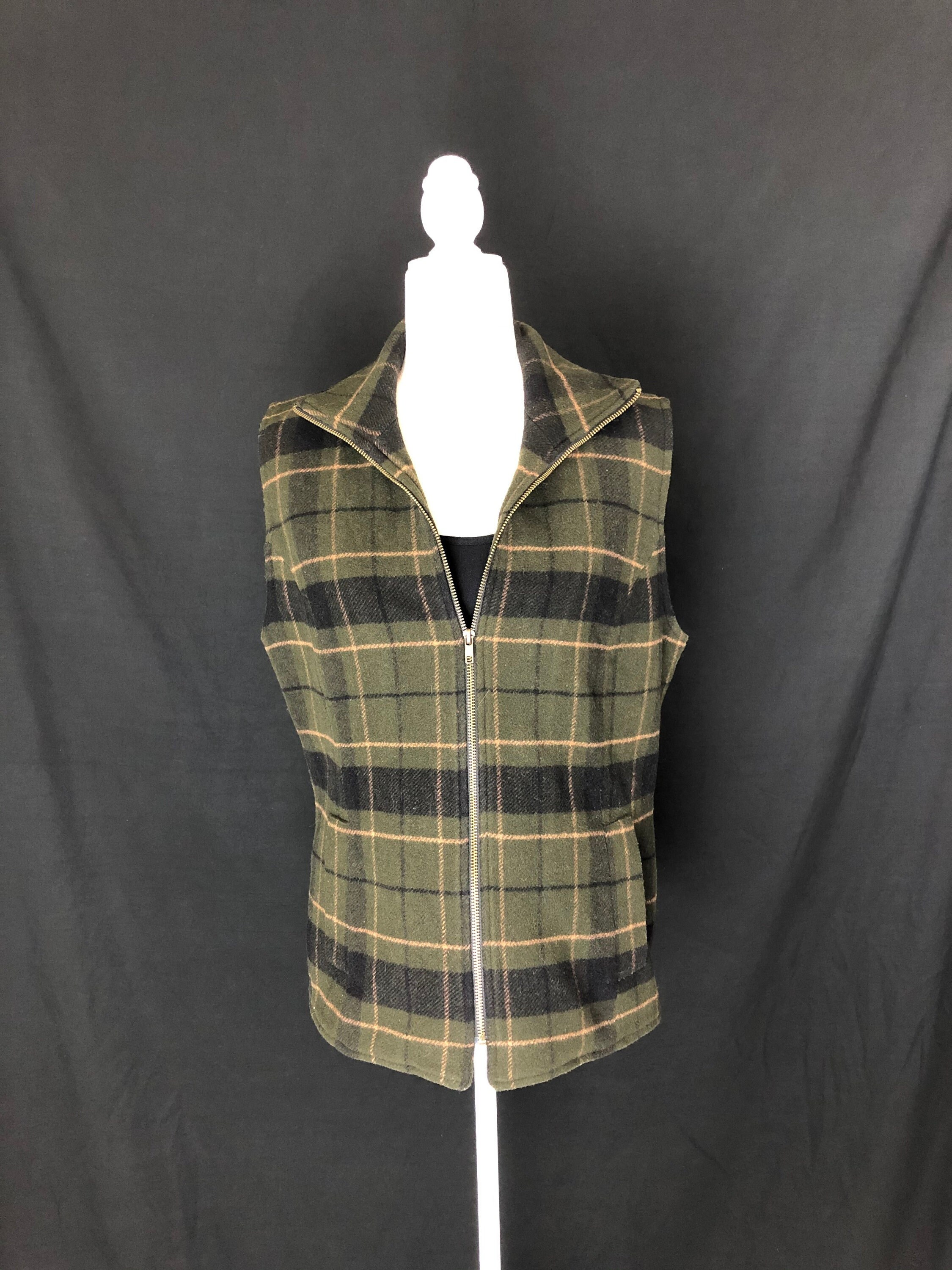 Green Plaid Vest - Etsy