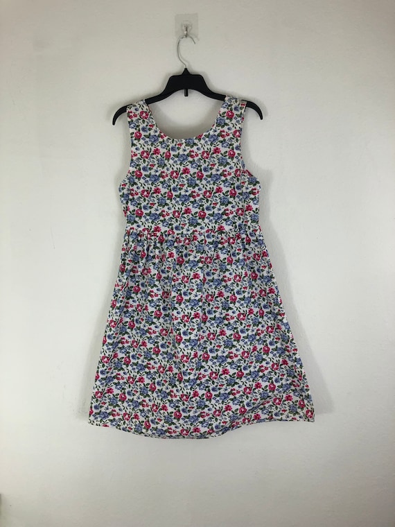 80s 90s vintage Youth Girls white country floral m