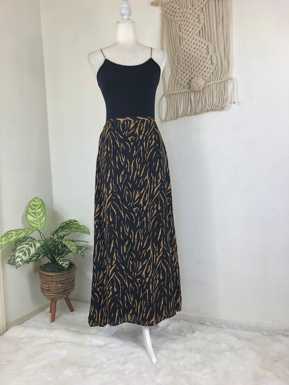 GW Design pure silk animal print maxi skirt sz 10 