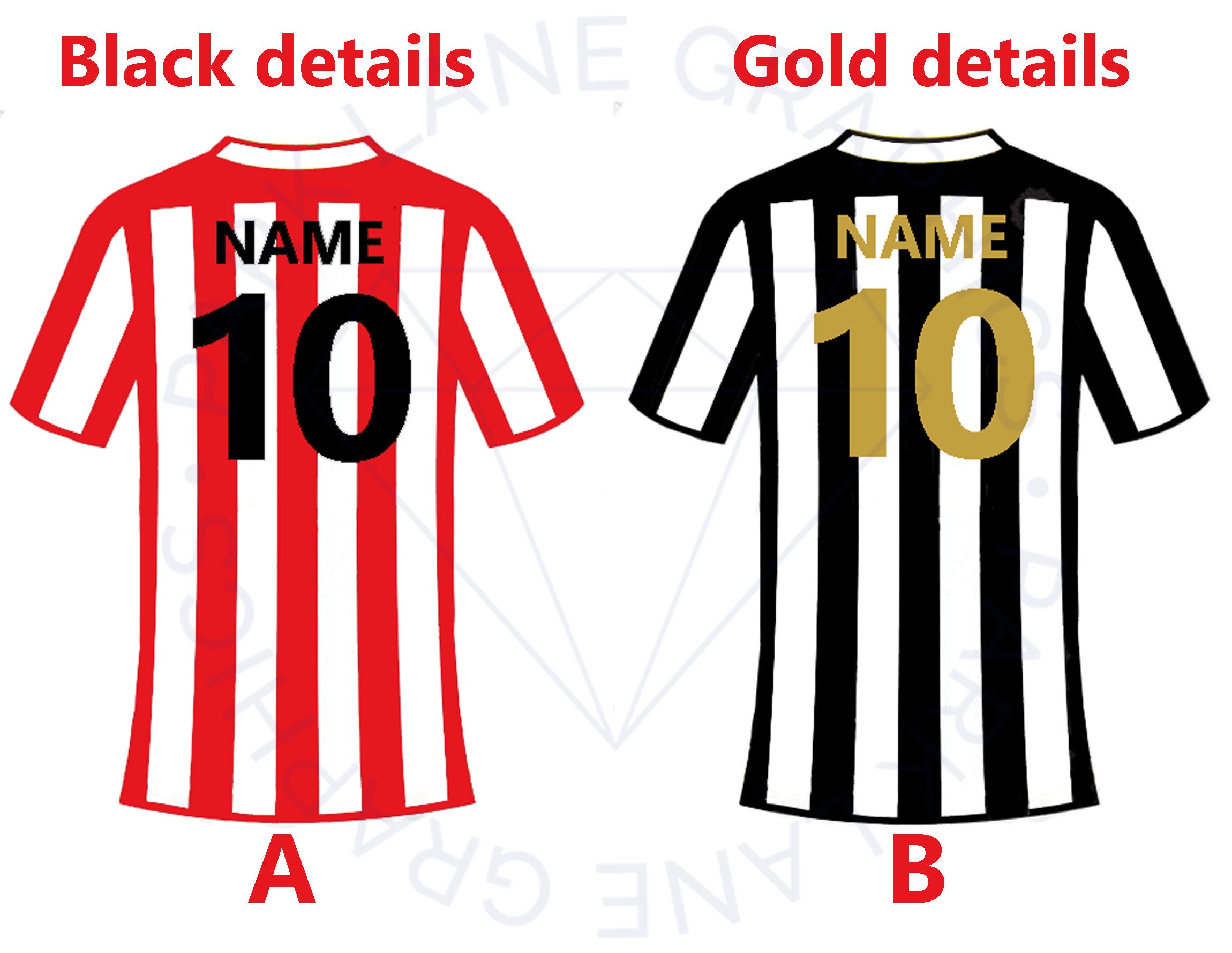 Football Striped Shirt 2 Colour Customised Vinyl Sticker Decal Etsy