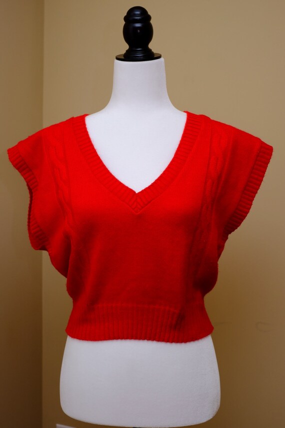 1970s Poppy Red Vest