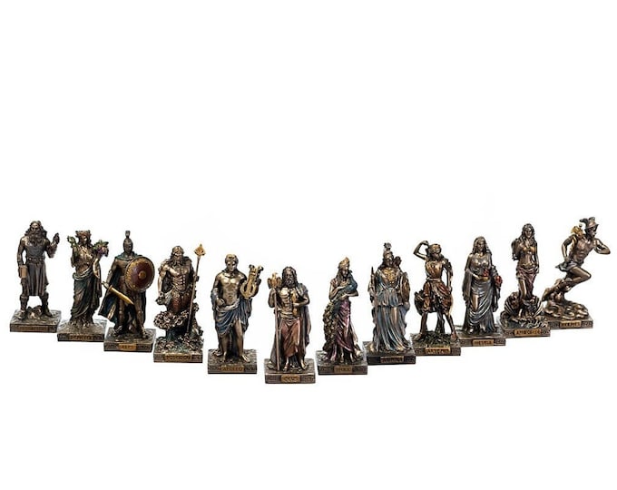 12 Twelve Greek Roman Olympian Gods. Pantheon Statue.greek Gods Statue