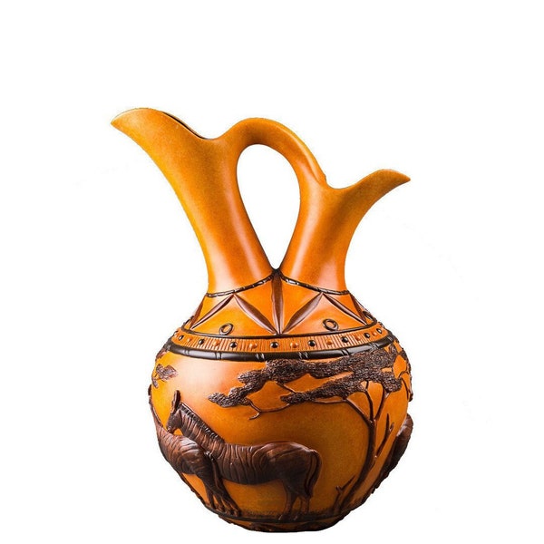14.56 Inc Vase africain à décor de zèbre