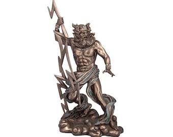 Bronze Plated Zeus Statue: Greek God Sculpture