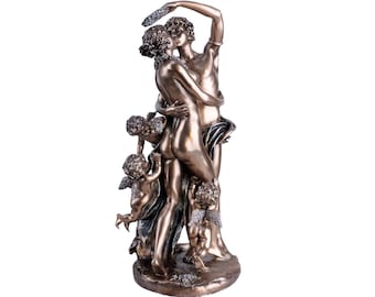 Statuette Reproduction Zéphyr Et Psyché - Résine Blanche - Art Classique