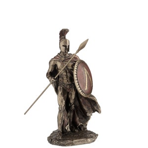 Greek Spartan King LEONIDAS Statue Sculpture Figure Bronze Finish.Spartan King Leonidas Bronze Figurine.300 Spartans Gift.