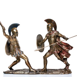 Hector versus Achilles Statue.Troy War.Hector Achilles Duel.Trojan War Statue.