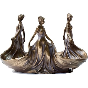 The Three Graces Fruit Bowl Greek Mythology Centerpiece Art Nouveau