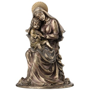 9.44 Inches Virgin Mary with Jesus  Statue. Mother Mary Standing holding baby Jesus Statue