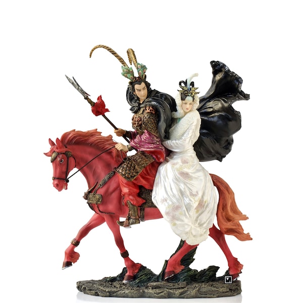 Lu Bu und Diao Chan Statue, Romanze der Drei Königreiche, Die Drei Königreiche Skulptur