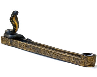 Resin Cobra Incense Stick Holder: Handpainted Decor