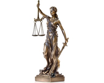 Themis Statue Bronze. Symbol der Gerechtigkeit.Themis Bronze Figurine Skulptur.Justitia Figurine