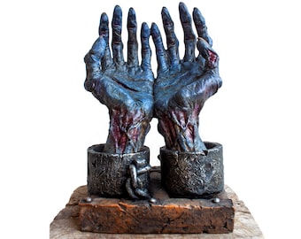 Veronese Design Zombie-handstandbeeld: Halloween-decorsculptuur
