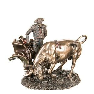 Matador Bull Bronzed Statue