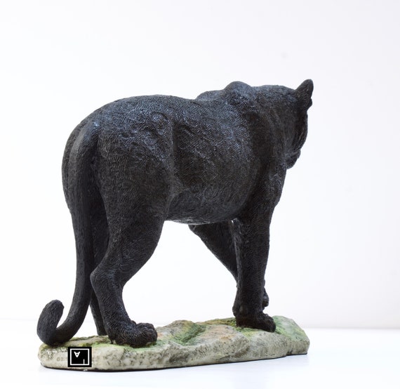 Statue de panthère noire de 9,75 pouces. Sculpture de panthère noire -   France