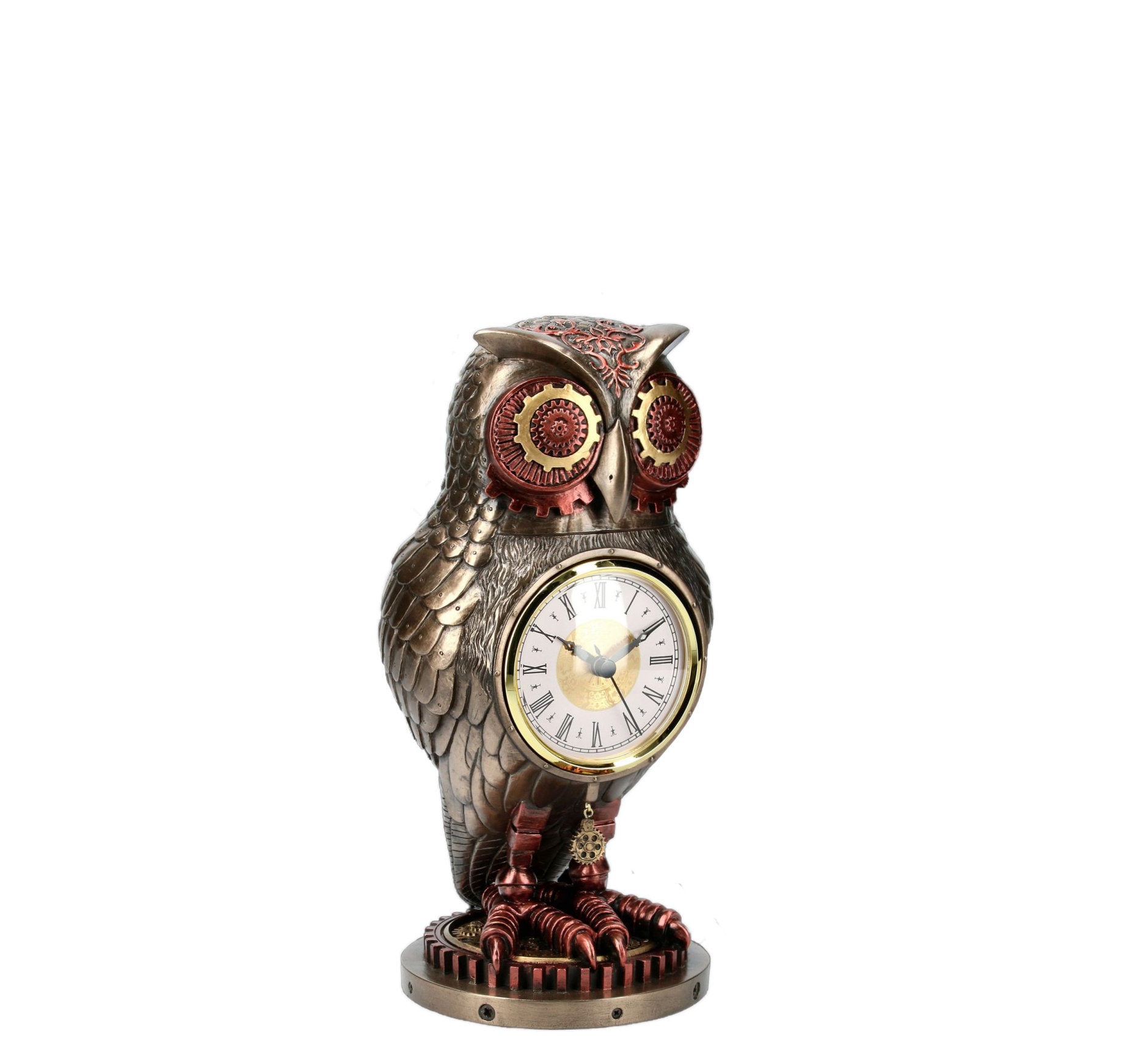 Steampunk Owl with Clock.Steampunk Figurine