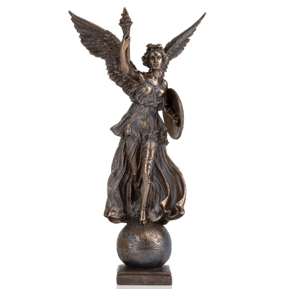 Angel of Peace on Globe Statue. Angel De Paz Sculpture