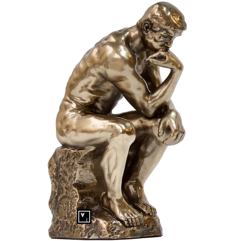 The Thinker Statue: Cold Cast Bronze Sculpture image 1