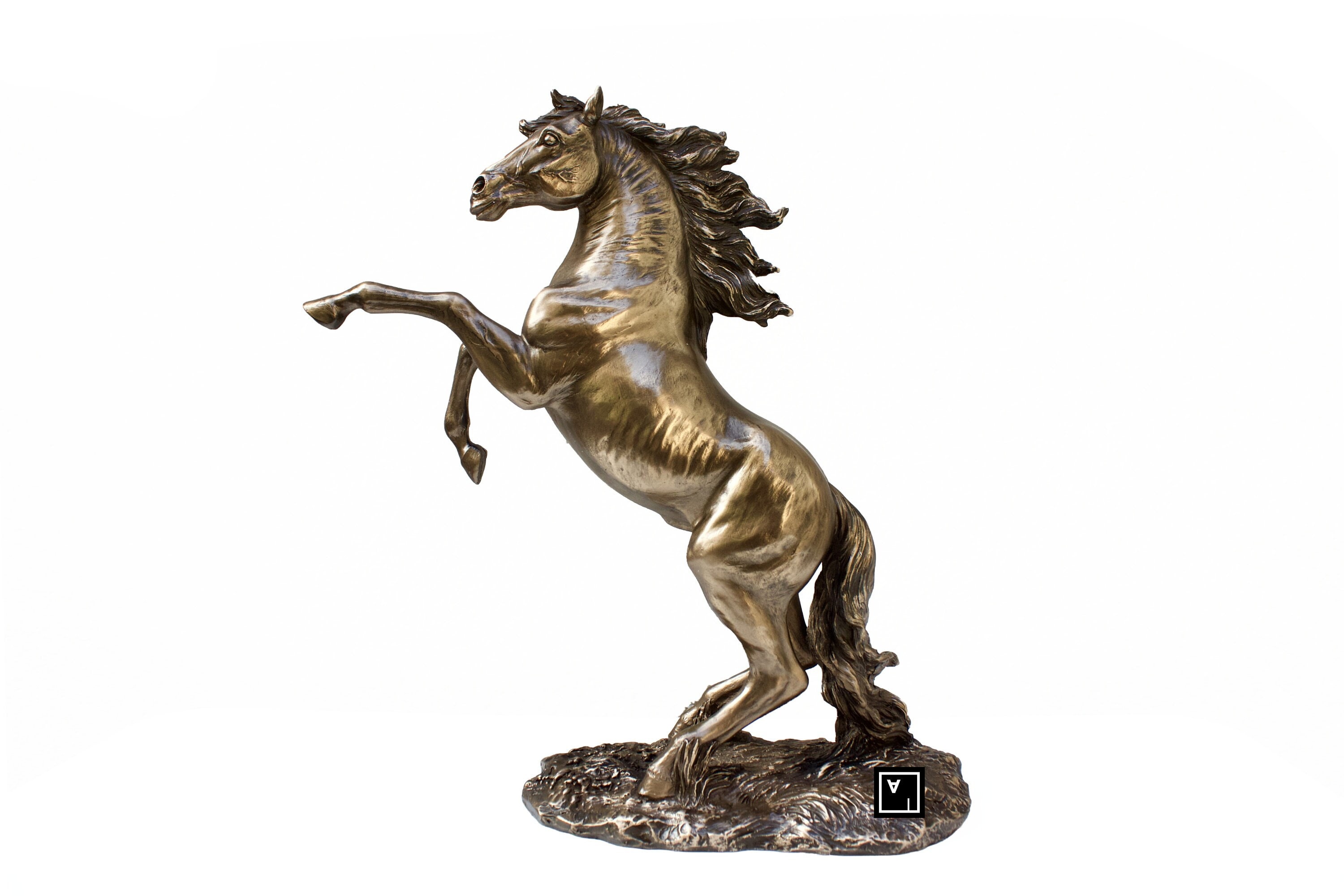立ち上がる馬の像：ブロンズ樹脂製野生馬の装飾 - Etsy 日本