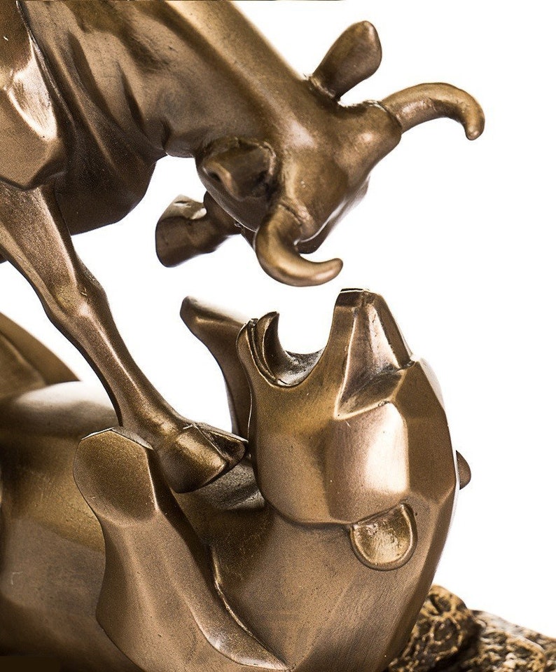 Bull and Bear Bronze Sculpture Statue Figurine.Bull Market Etsy