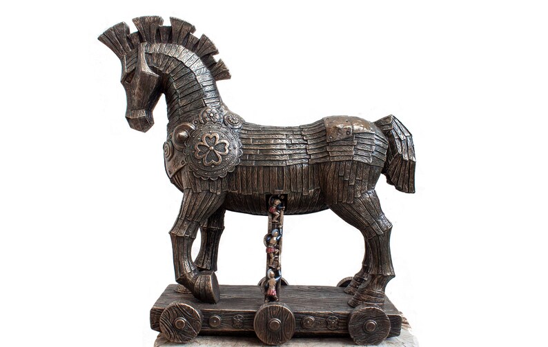 Trojan Horse Statue Figurine.ancient Greek Bronzed Trojan Etsy