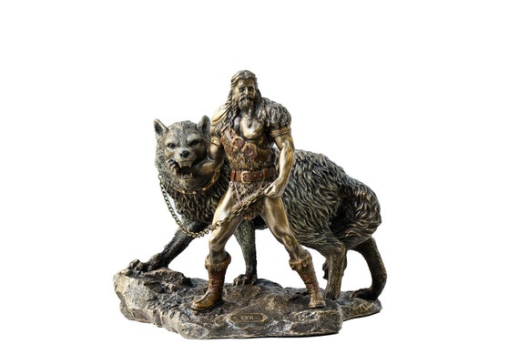 Tyr And The Binding of Fenrir Statue, Norse God Of War Sculpture