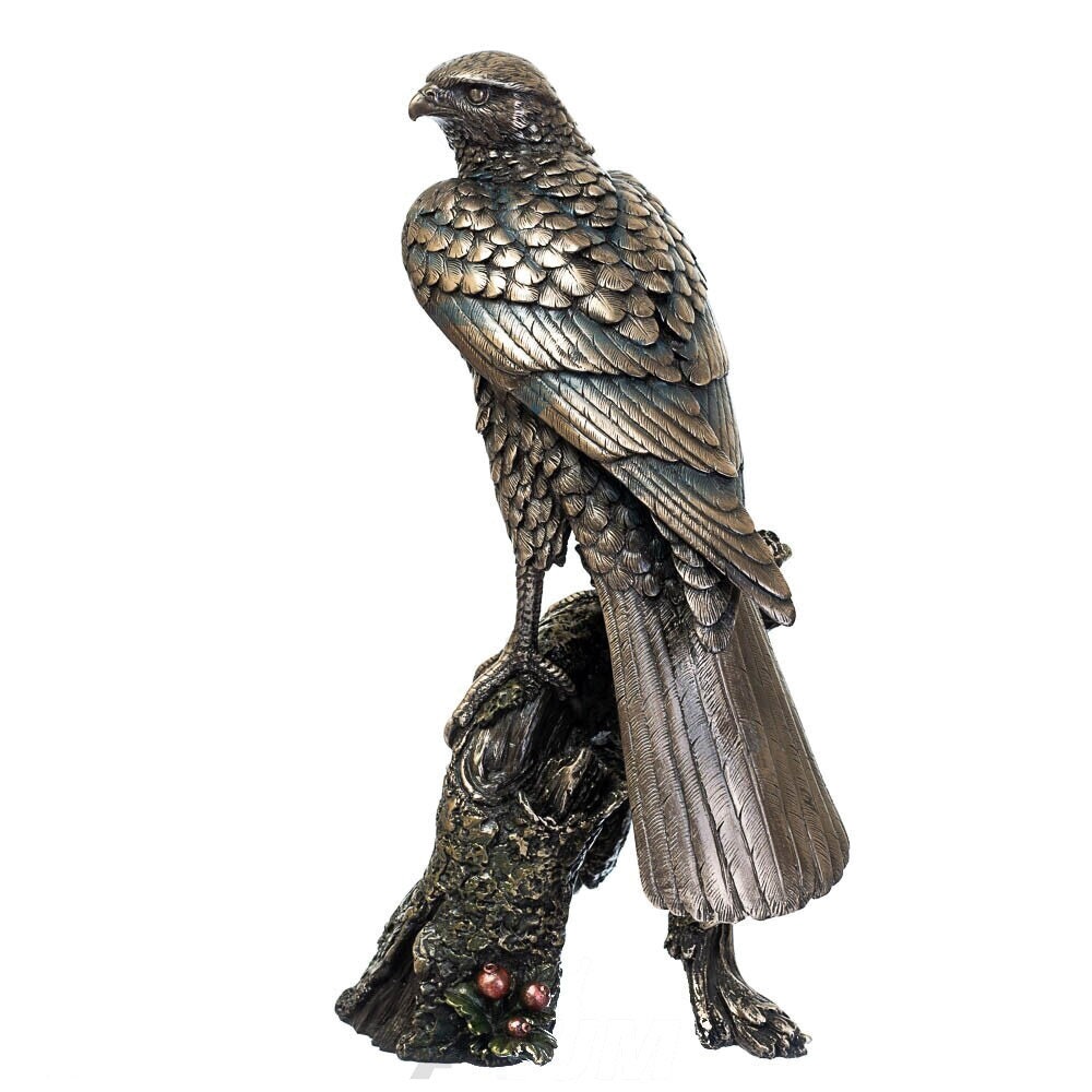Bronzed Hawk Statue: Hand-painted Wild Bird Figurine - Etsy