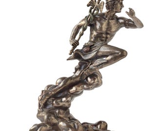 Estatua de Hermes de Veronese Design, resina fundida en frío, figura bronceada