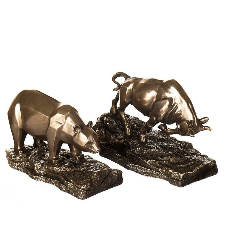 Bull and Bear Bronze Sculpture Statue Figurine.bull Market Etsy UK