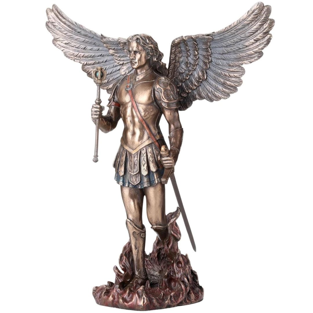 Archangel Saint Michael Holding Scepter and Sword Guardian Angel ...