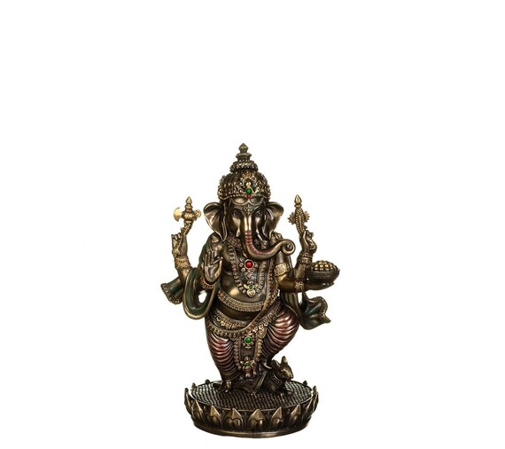 Ganesha Statue. Ganesha on Lotus Throne. God of New - Etsy