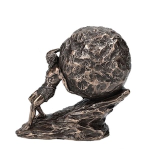 Sisyphus Rolling The Boulder Statue. Sisyphus Rolling the Rock Statue