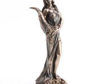 Fortuna Statue, Roman Goddess of Luck & Fortune Sculpture, 11.5 Inch Roman Mythology Decor, Prosperity Figurine